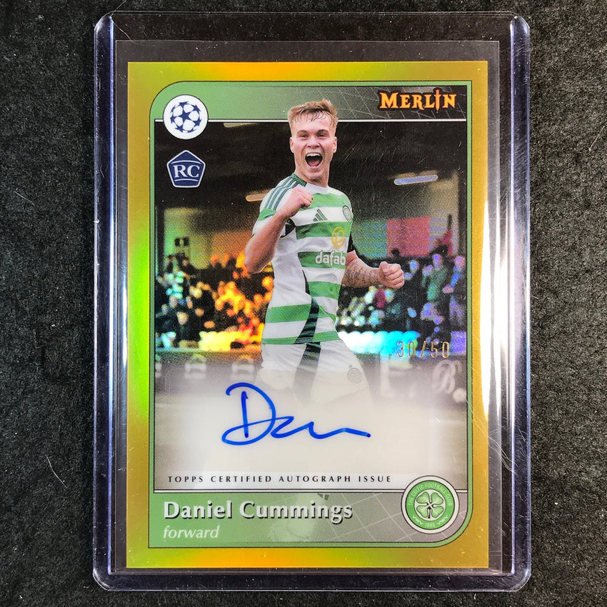 2024-25 Merlin UEFA Club Comp DANIEL CUMMINGS Base Rookie Auto Gold 30/50