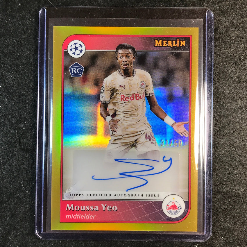 2024-25 Merlin UEFA Club Comp MOUSSA YEO Base Rookie Auto Gold 31/50