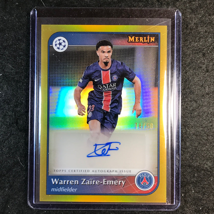 2024-25 Merlin UEFA Club Comp WARREN ZAIRE-EMERY Base Auto Gold 14/50