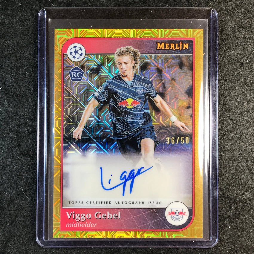2024-25 Merlin UEFA Club Comp VIGGO GEBEL Base Rookie Auto Gold Mojo 36/50