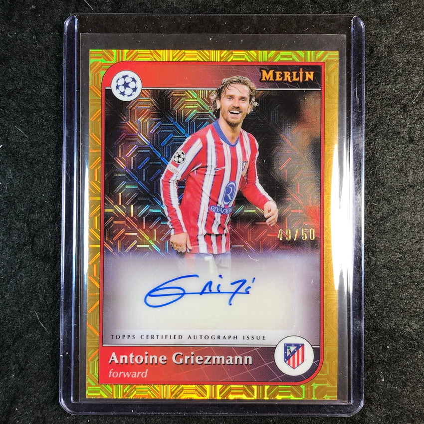 2024-25 Merlin UEFA Club Comp ANTOINE GRIEZMANN Base Auto Gold Mojo 49/50