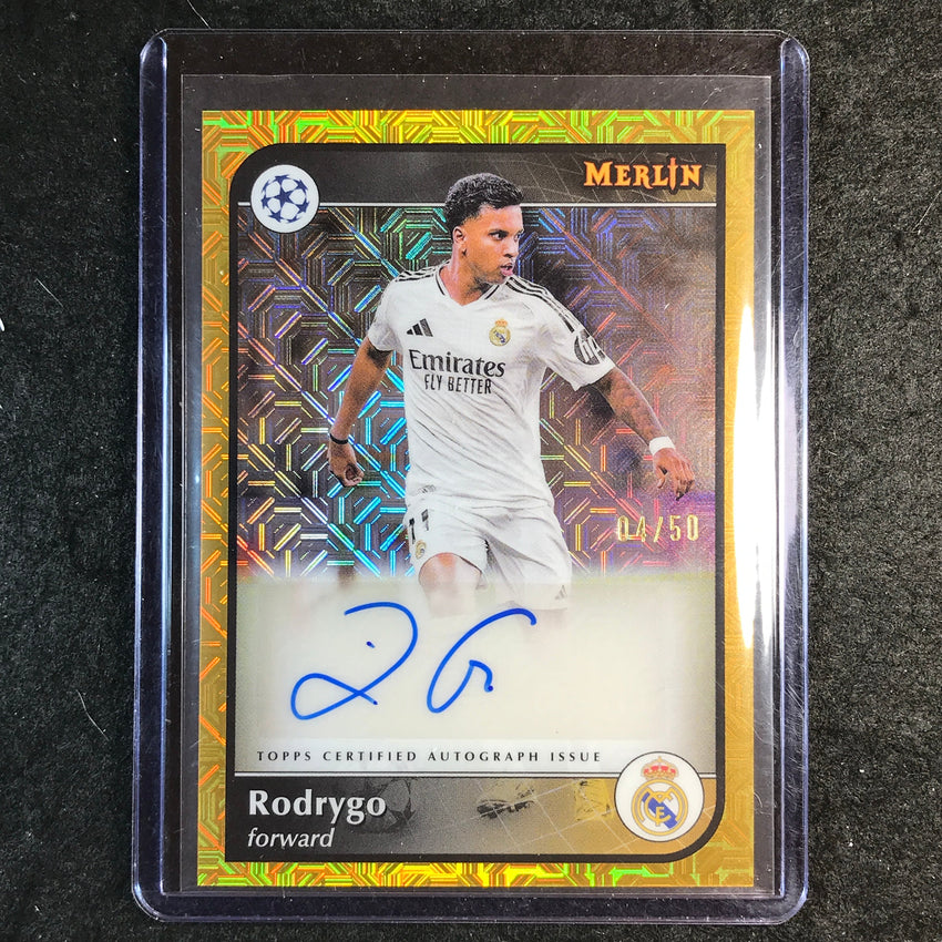 2024-25 Merlin UEFA Club Comp RODRYGO Base Auto Gold Mojo 4/50