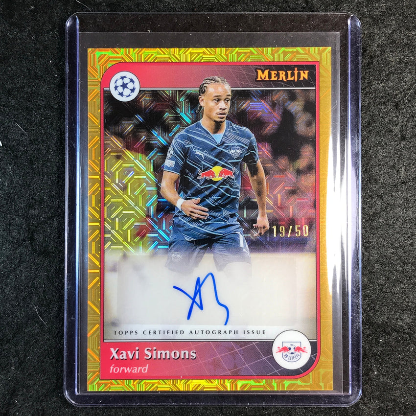 2024-25 Merlin UEFA Club Comp XAVI SIMONS Base Auto Gold Mojo 19/50