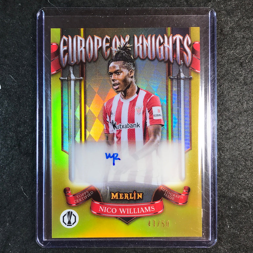 2024-25 Merlin UEFA Club Comp NICO WILLIAMS European Knights Auto Gold 41/50