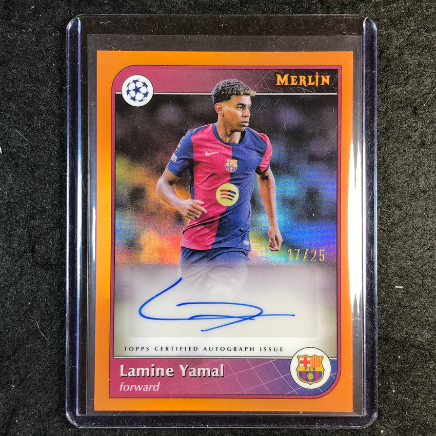 2024-25 Merlin UEFA Club Comp LAMINE YAMAL Base Auto Orange 17/25