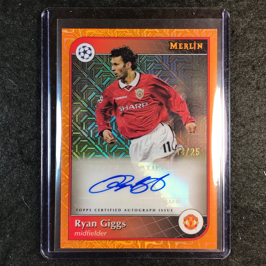 2024-25 Merlin UEFA Club Comp RYAN GIGGS Base Auto Orange Mojo 14/25