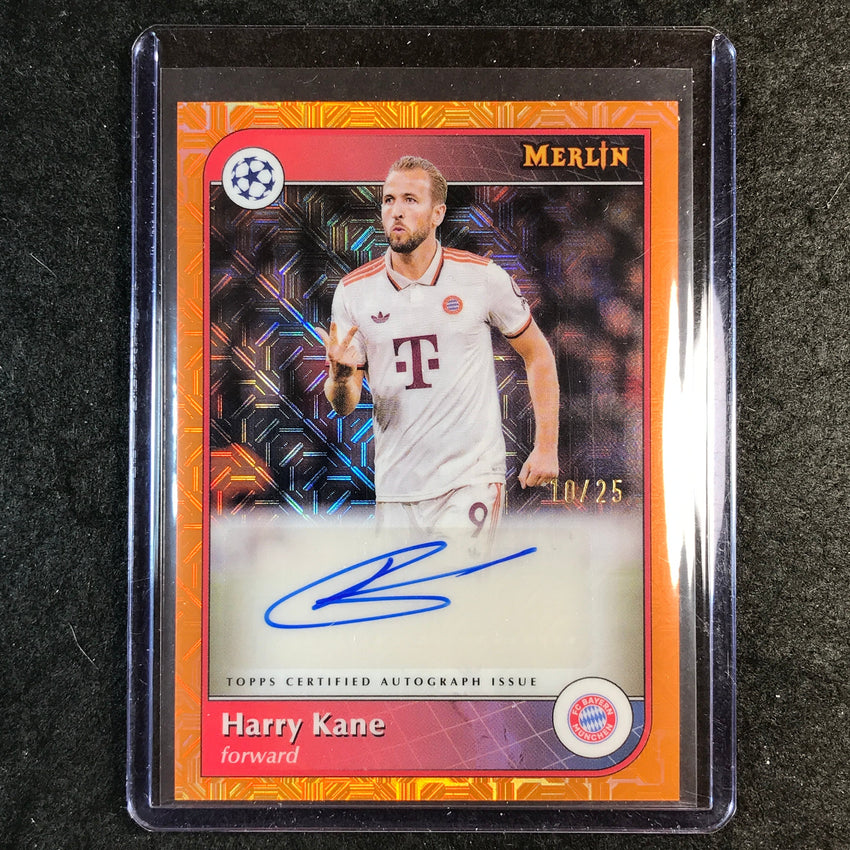 2024-25 Merlin UEFA Club Comp HARRY KANE Base Auto Orange Mojo 10/25