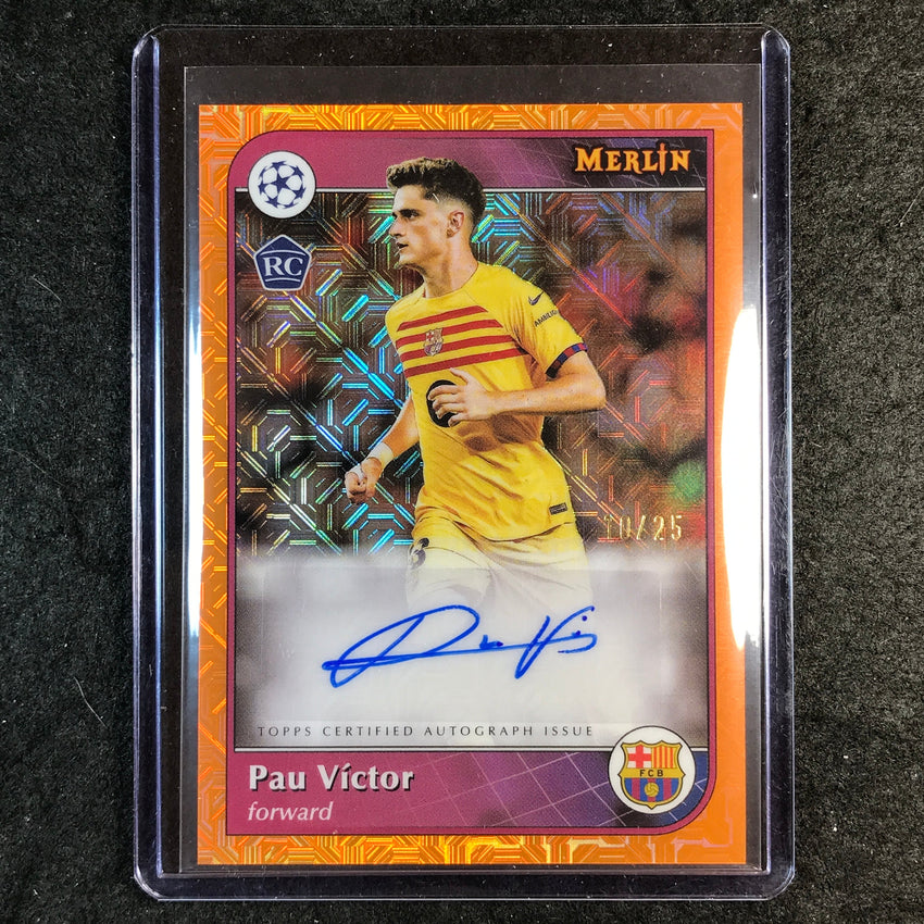 2024-25 Merlin UEFA Club Comp PAU VICTOR Base Rookie Auto Orange Mojo 10/25