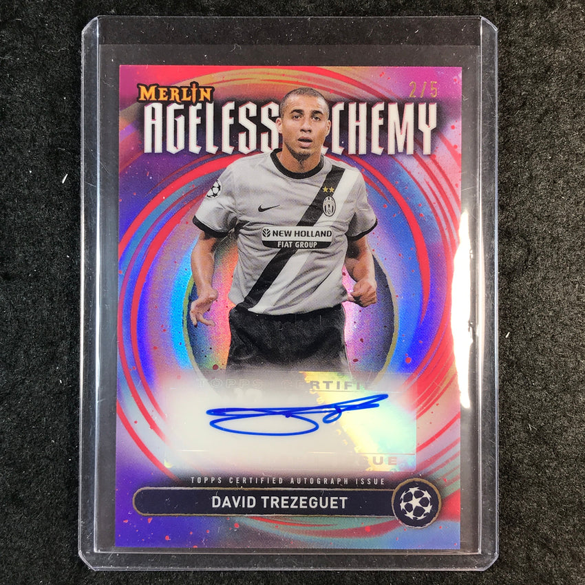 2024-25 Merlin UEFA Club Comp DAVID TREZEGUET Ageless Alchemy Auto Red 2/5