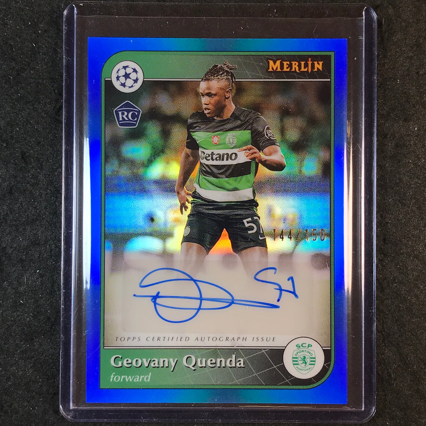 2024-25 Merlin UEFA Club Comp GEOVANY QUENDA Base Rookie Auto Blue 144/150