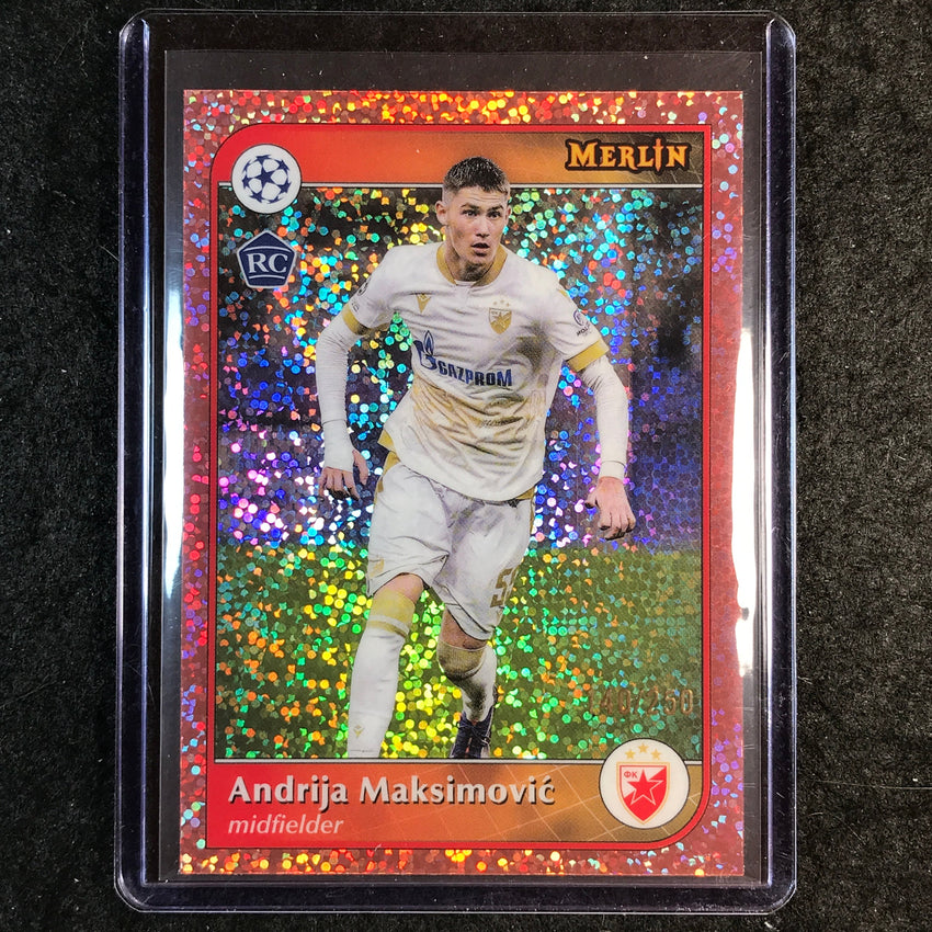 2024-25 Merlin UEFA Club Comp MAKSIMOVIC Rookie Rose Gold Speckle /250 #99