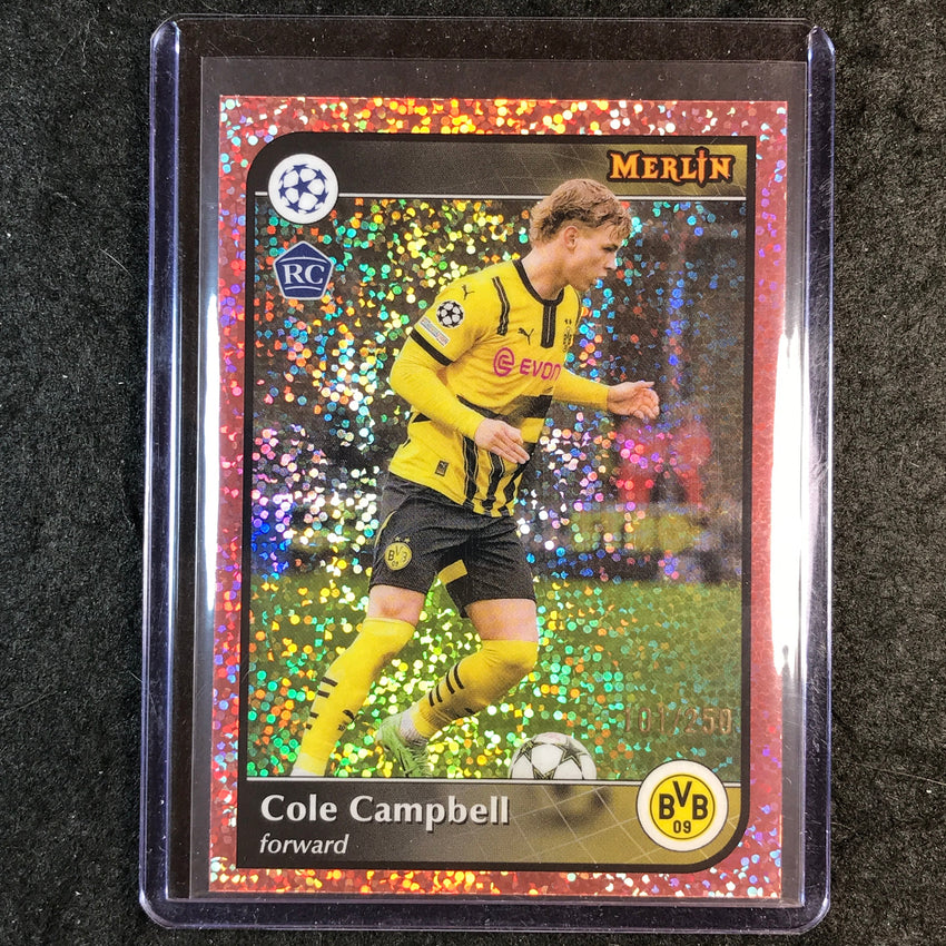 2024-25 Merlin UEFA Club Comp COLE CAMPBELL Rookie Rose Gold Speckle /250 #137