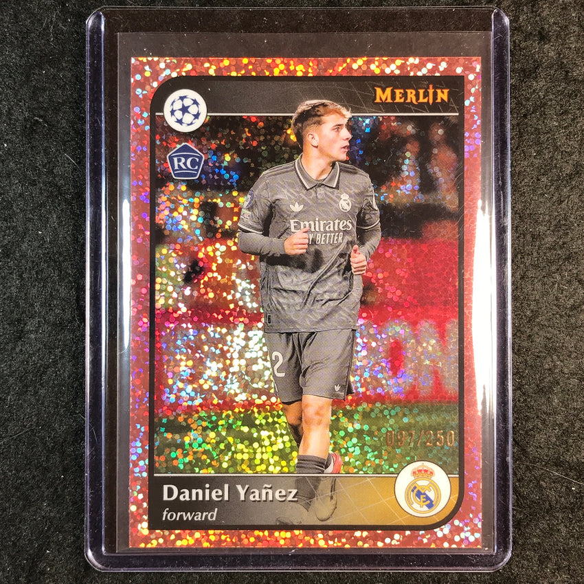 2024-25 Merlin UEFA Club Comp DANIEL YANEZ Rookie Rose Gold Speckle /250 #148