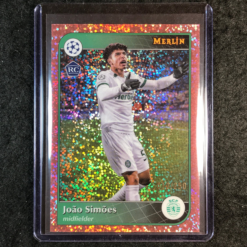 2024-25 Merlin UEFA Club Comp JOAO SIMOES Rookie Rose Gold Speckle /250 #160