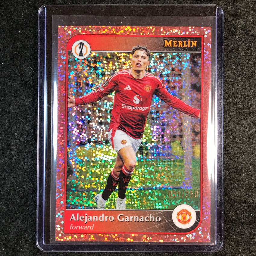 2024-25 Merlin UEFA Club Comp ALEJANDRO GARNACHO Rose Gold Speckle /250 #191