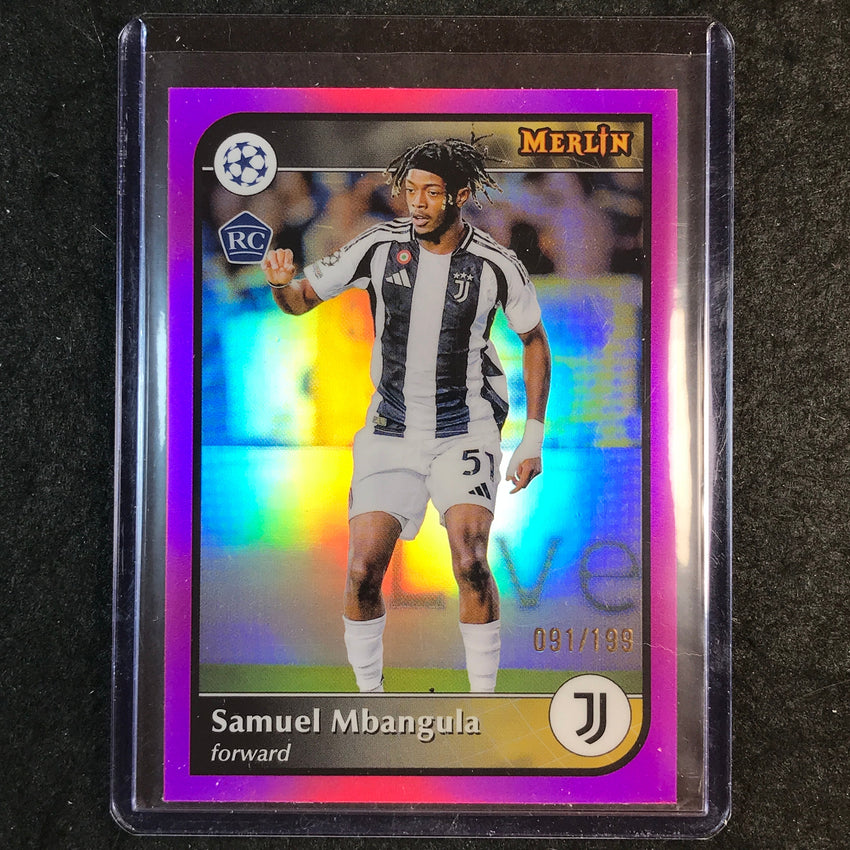 2024-25 Merlin UEFA Club Comp SAMUEL MBANGULA Rookie Pink /199 #51