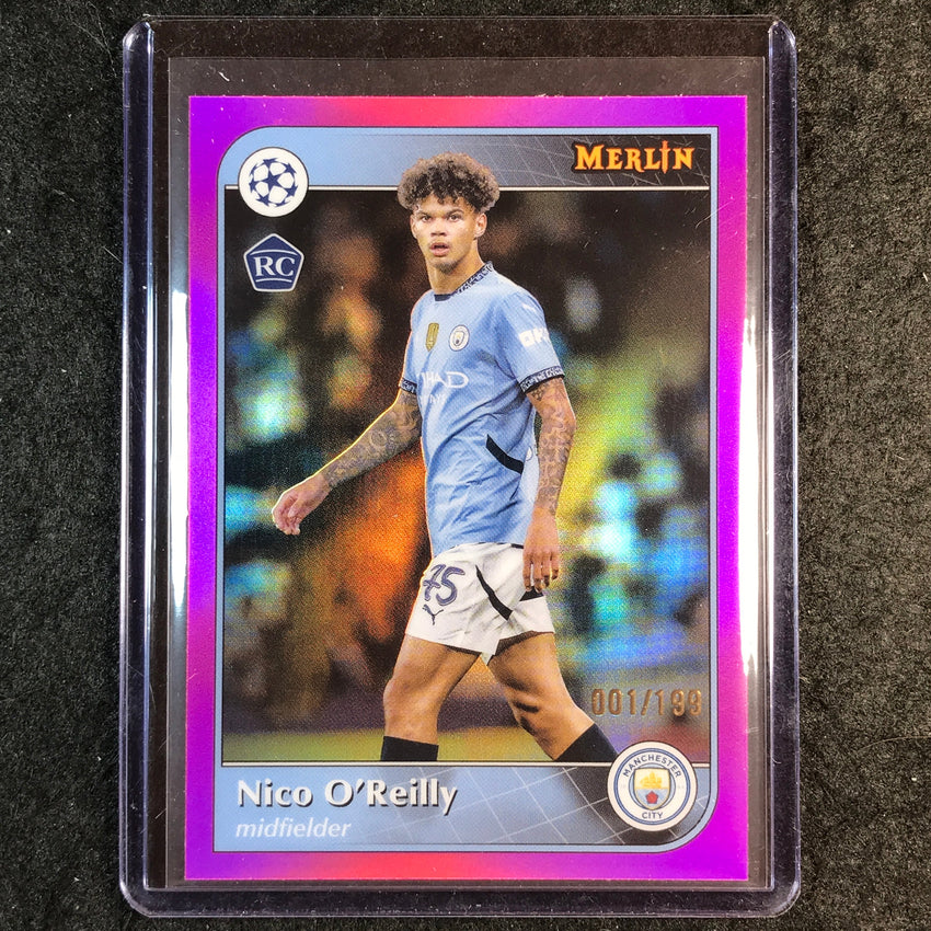 2024-25 Merlin UEFA Club Comp NICO O'REILLY Rookie Pink /199 #56