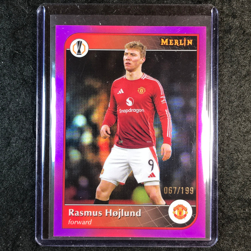 2024-25 Merlin UEFA Club Comp RASMUS HOJLUND Pink /199 #82