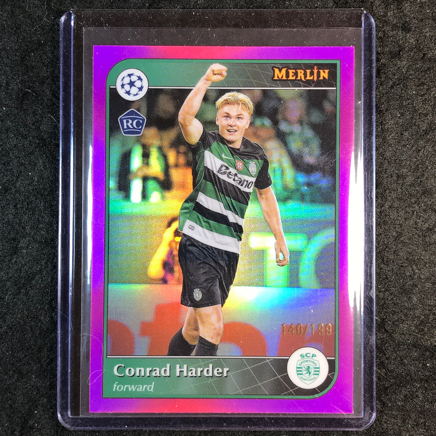 2024-25 Merlin UEFA Club Comp CONRAD HARDER Rookie Pink /199 #158