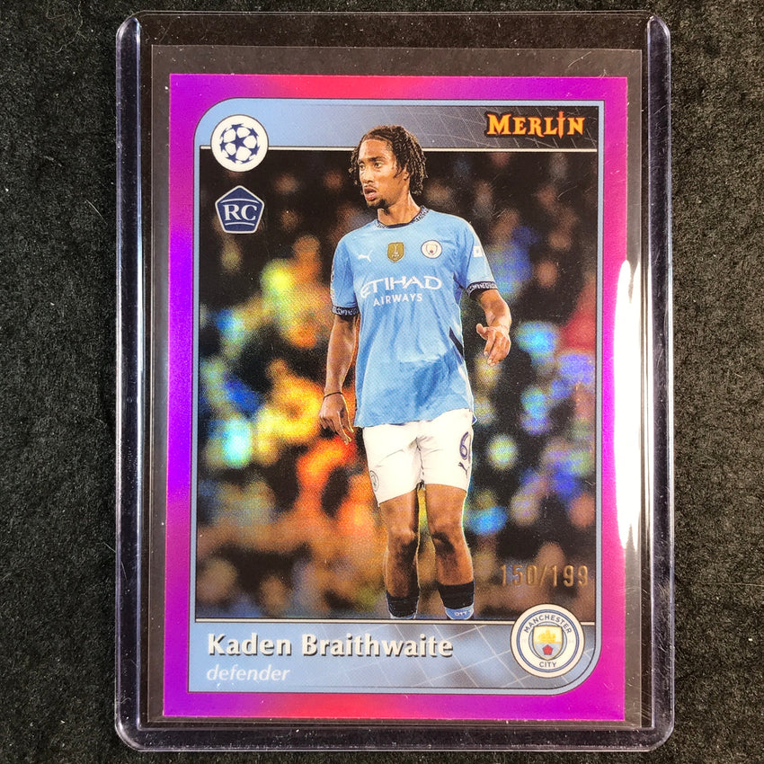 2024-25 Merlin UEFA Club Comp KADEN BRAITHWAITE Rookie Pink /199 #190