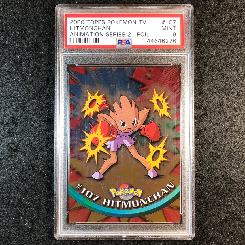 PSA 9 Hitmonchan - #107 - 2000 Topps TV Animation Series 2 Foil 276
