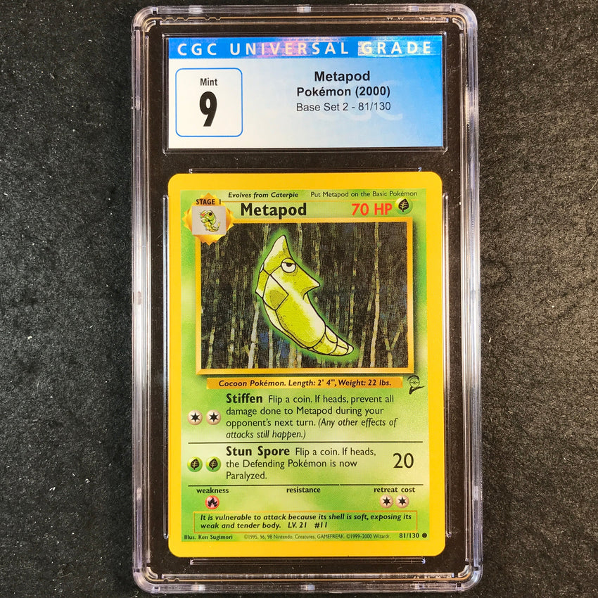 CGC 9 Metapod - 81/130 - 2000 Base Set 2 Unlimited 045