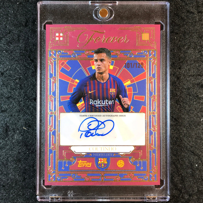 2025-26 Topps Forever Barcelona COUTINHO Blaugrana Vault Auto Burgundy 101/125