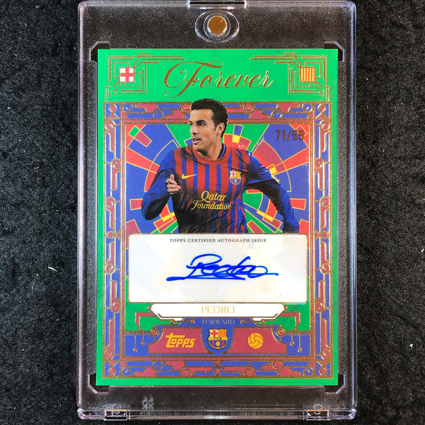 2025-26 Topps Forever Barcelona PEDRO Blaugrana Vault Auto Green 71/99