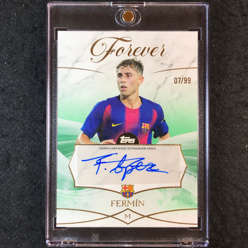 2025-26 Topps Forever Barcelona FERMIN LOPEZ Forever Men's Auto Green 7/99