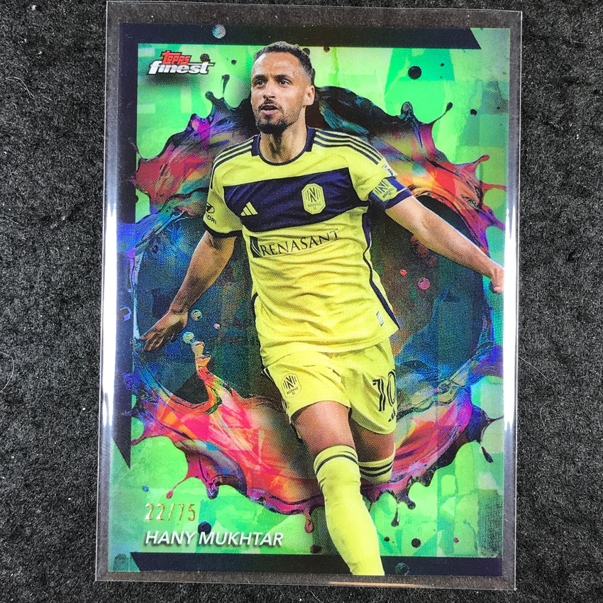 2024 Topps Finest MLS HANY MUKHTAR Rare Neon Green 22/75 #208