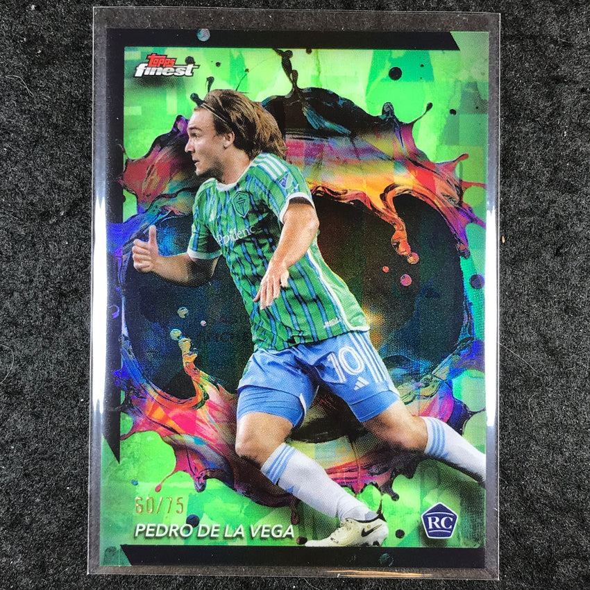 2024 Topps Finest MLS PEDRO DE LA VEGA Rookie Rare Neon Green 60/75 #231