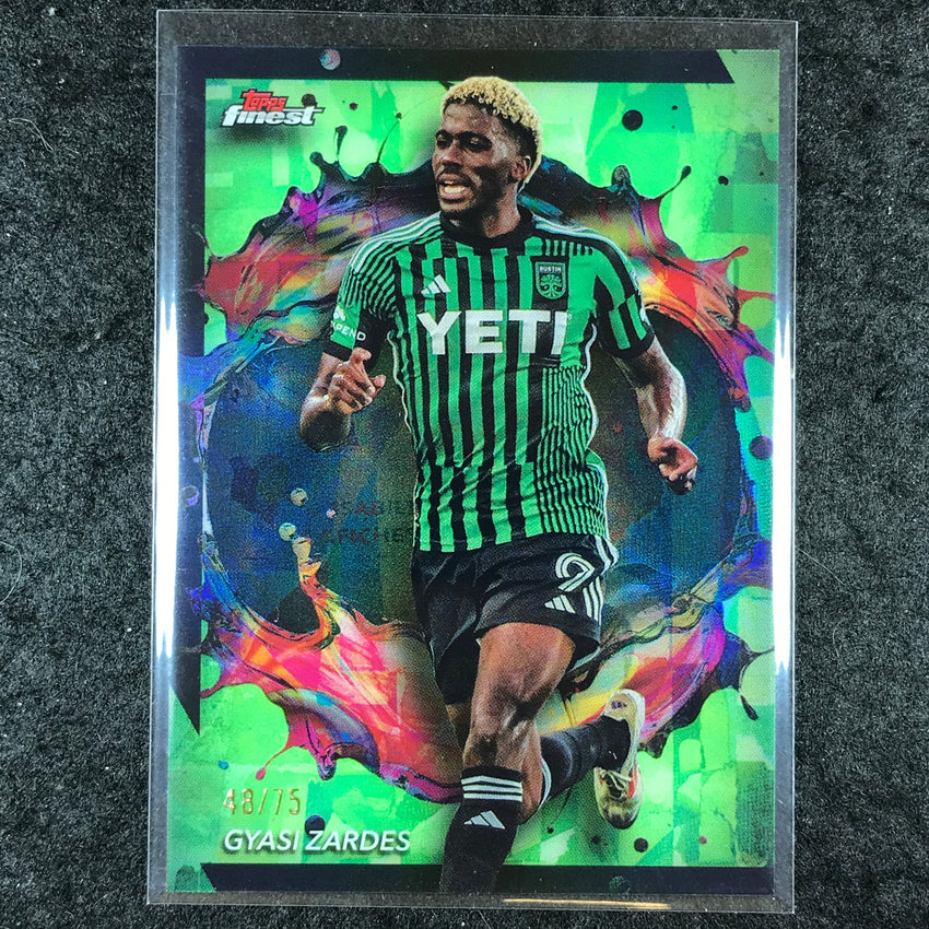 2024 Topps Finest MLS GYASI ZARDES Rare Neon Green 48/75 #285