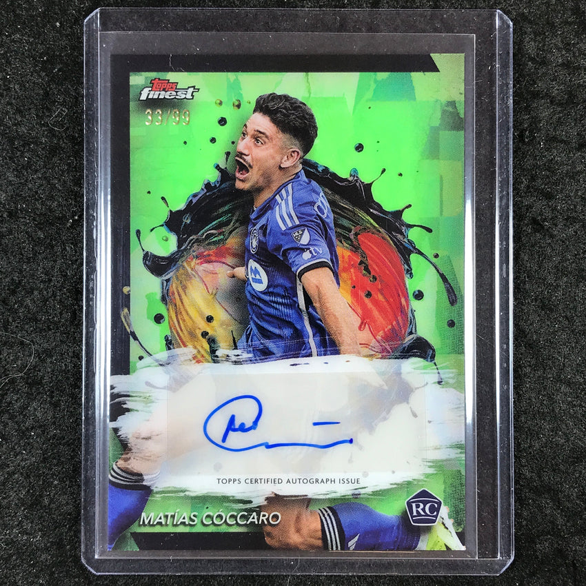 2024 Topps Finest MLS MATIAS COCCARO Base Rookie Auto Neon Green 33/99