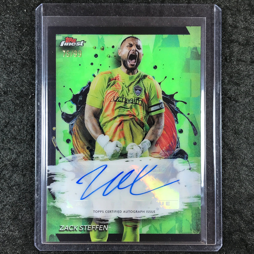 2024 Topps Finest MLS ZACK STEFFEN Base Auto Neon Green 76/99