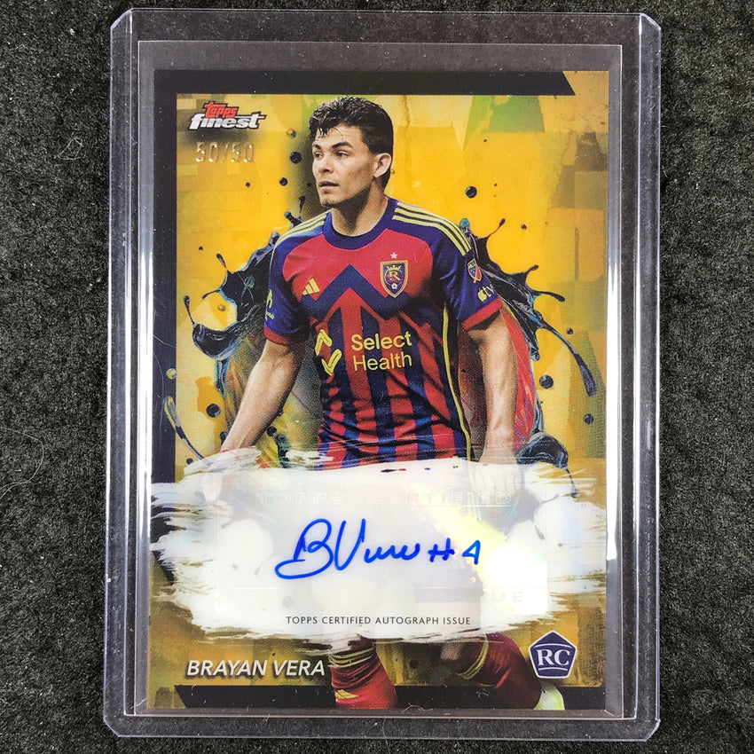 2024 Topps Finest MLS BRAYAN VERA Base Rookie Auto Gold 50/50