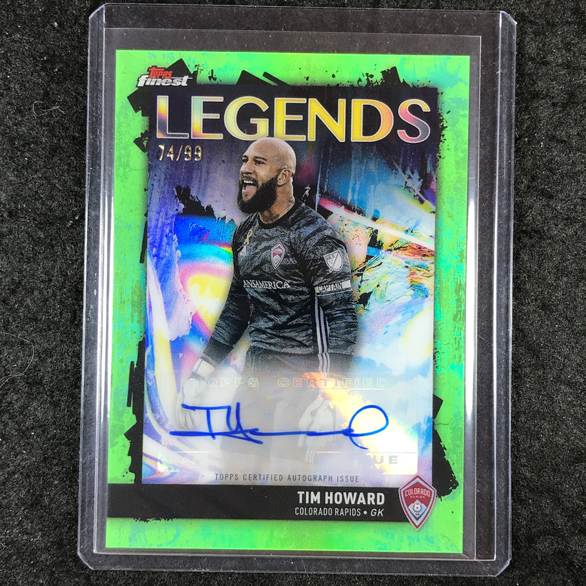 2024 Topps Finest MLS TIM HOWARD Finest Legends Auto Neon Green 74/99
