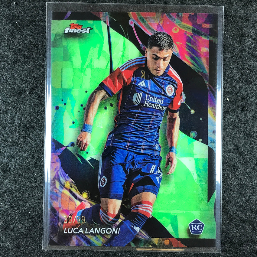 2024 Topps Finest MLS LUCA LANGONI Rookie Uncommon Neon Green 30/99 #104