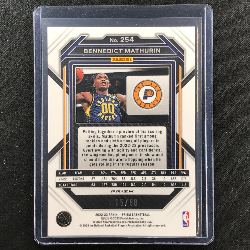 2022-23 Prizm BENNEDICT MATHURIN Choice Rookie Red Scope 5/88 #254