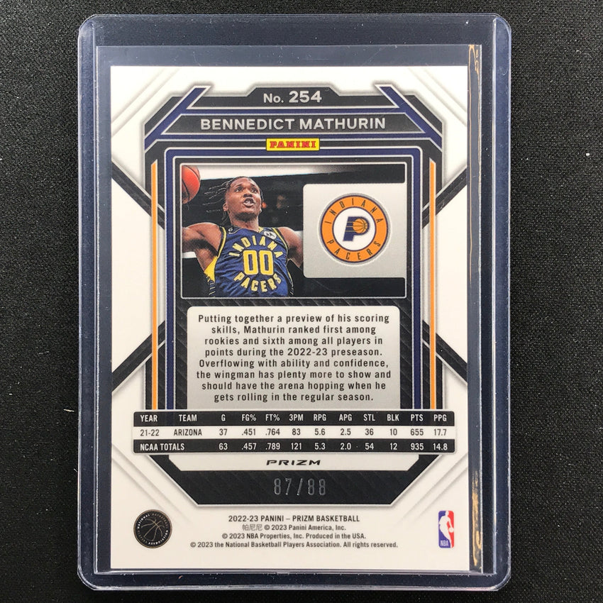 2022-23 Prizm BENNEDICT MATHURIN Choice Rookie Red Scope 87/88 #254