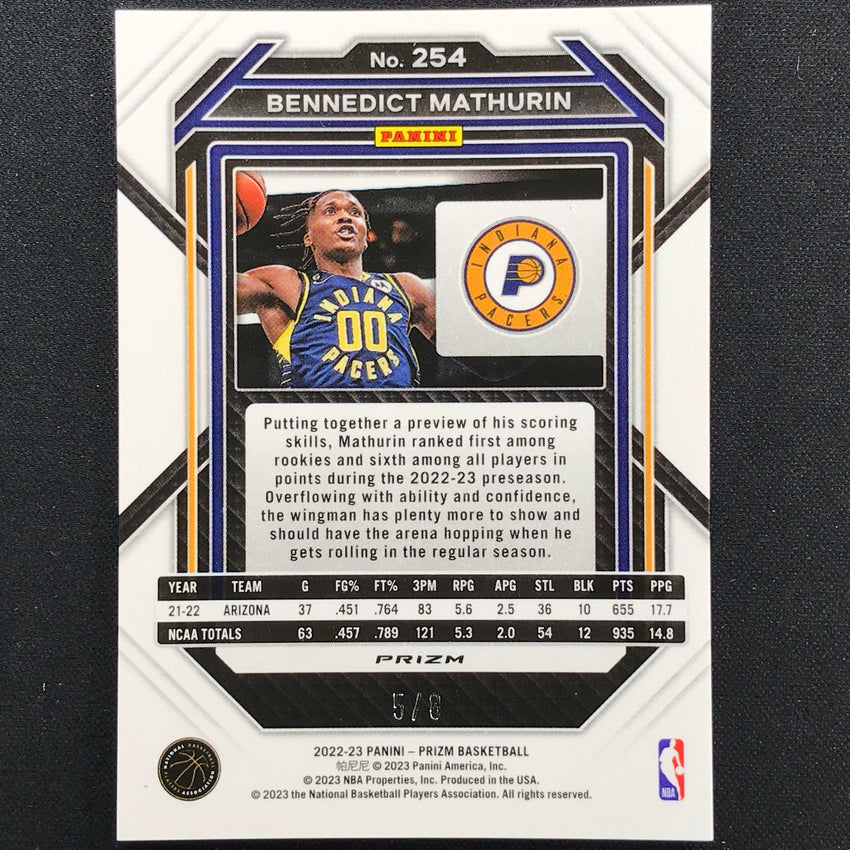 2022-23 Prizm Bennedict Mathurin Choice Rookie Green Scope 5/8