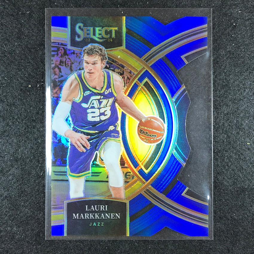 2023-24 Select LAURI MARKKANEN Premier Level Blue Die-Cut 150/249 No. 182
