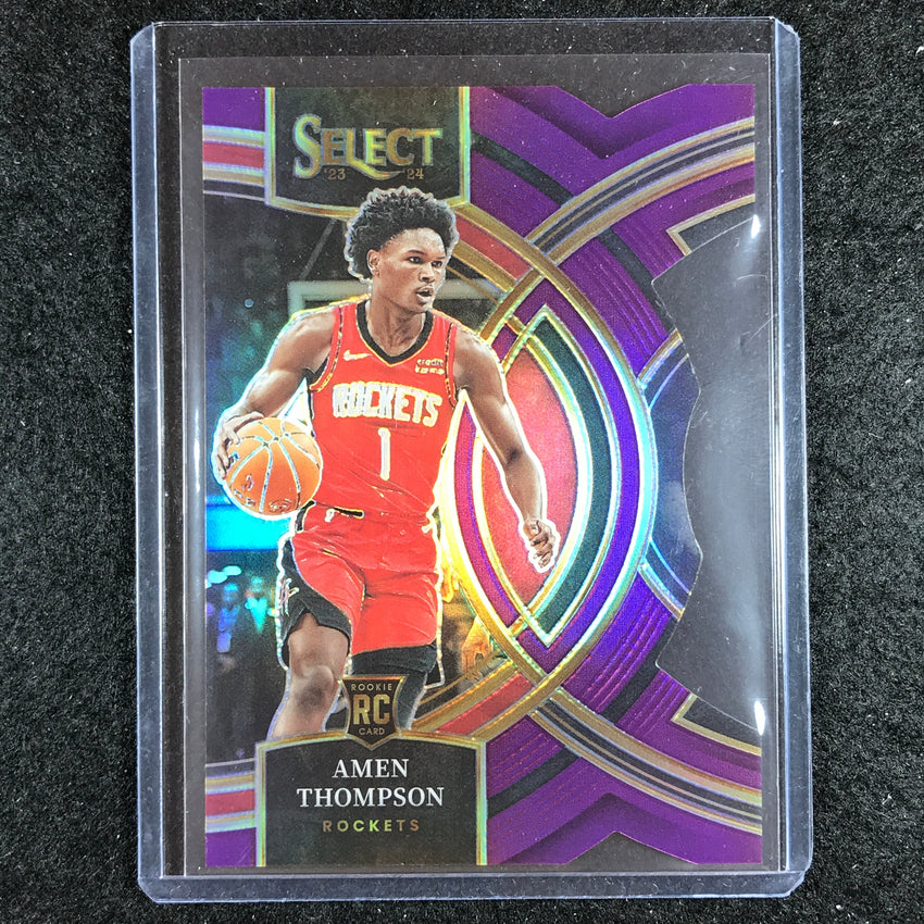2023-24 Select AMEN THOMPSON Premier Level Rookie Purple Die-Cut 47/99 No. 122