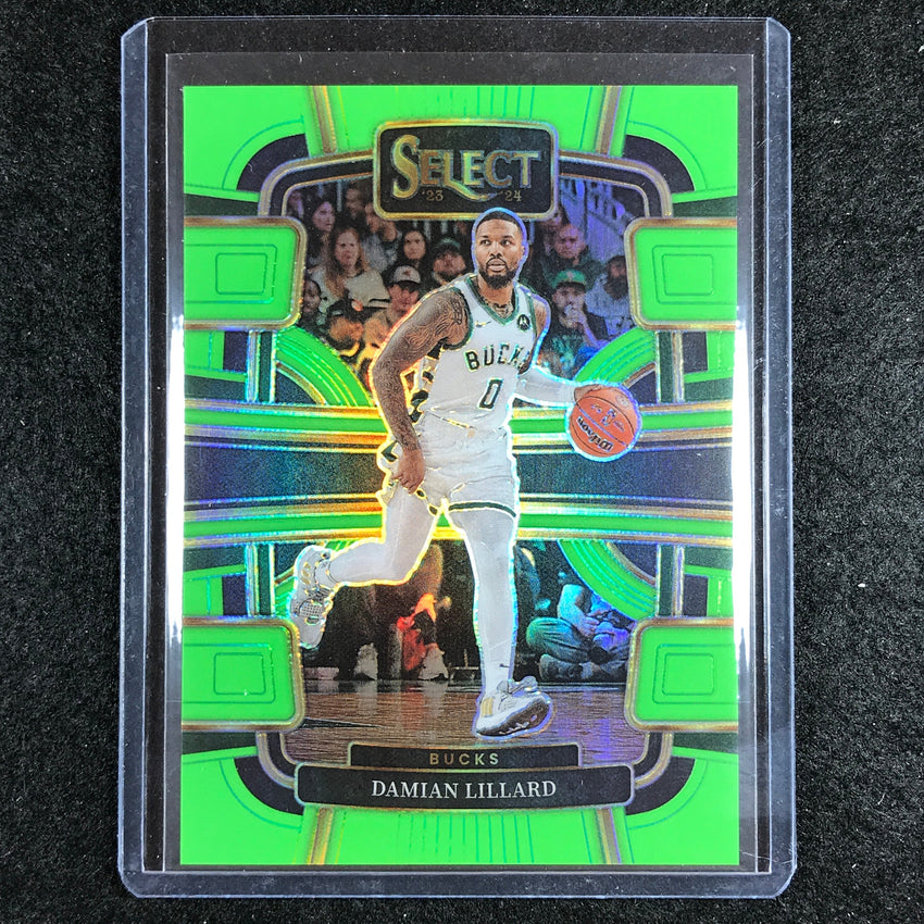 2023-24 Select DAMIAN LILLARD Concourse Neon Green 56/75 #63