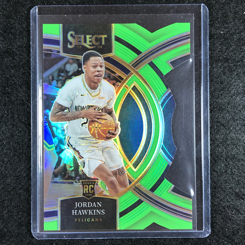 2023-24 Select JORDAN HAWKINS Premier Level Rookie Neon Green Die-Cut 63/75 No. 124