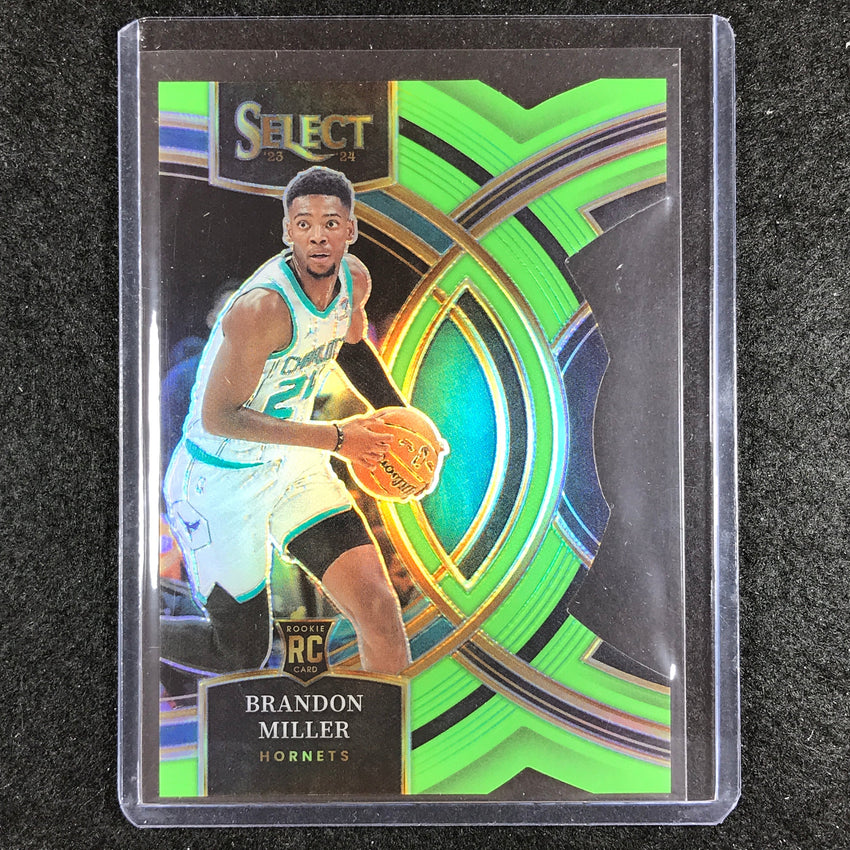 2023-24 Select BRANDON MILLER Premier Level Rookie Neon Green Die-Cut 71/75 No. 130