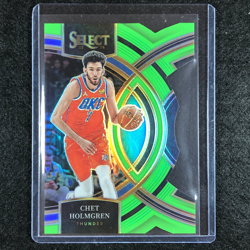 2023-24 Select CHET HOLMGREN Premier Level Neon Green Die-Cut 16/75 No. 160