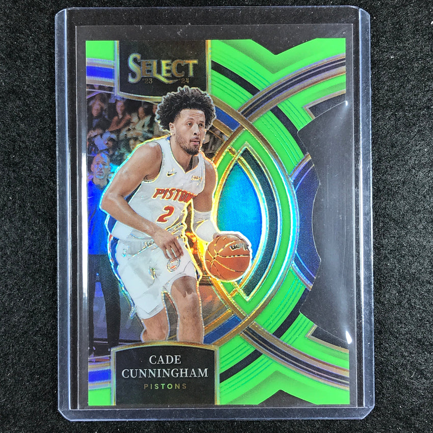2023-24 Select CADE CUNNINGHAM Premier Level Neon Green Die-Cut 1/75 No. 175