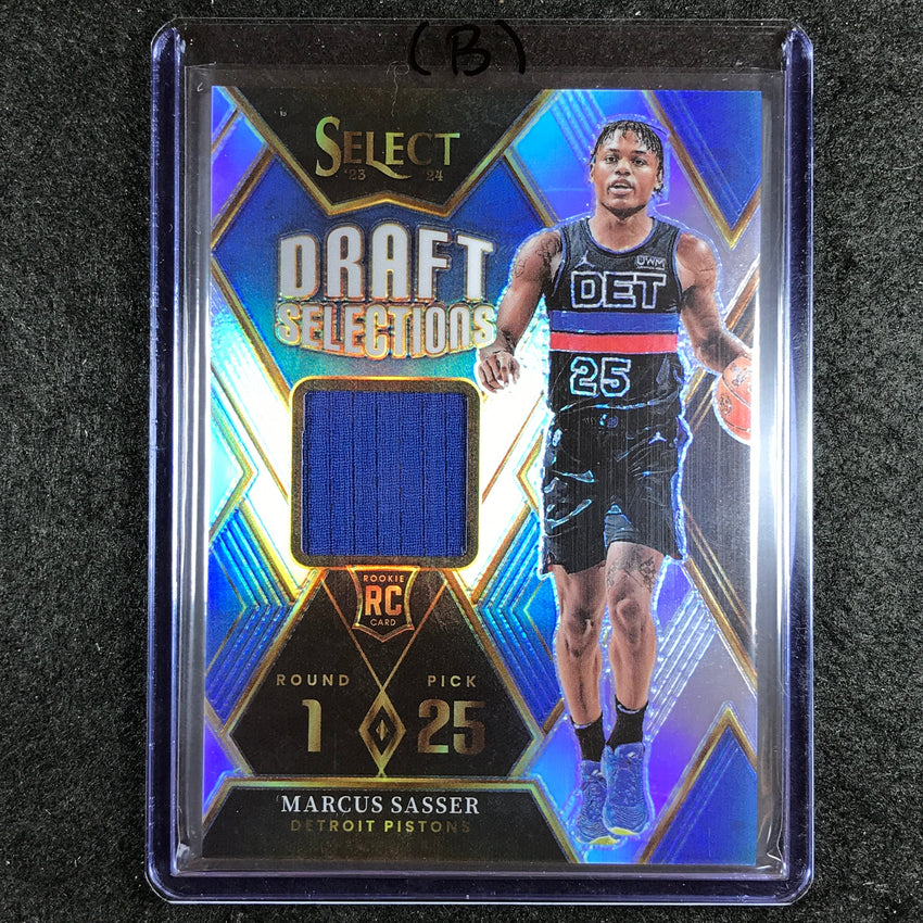 2023-24 Select MARCUS SASSER Draft Selections Rookie Jersey Relic No. MS (B)