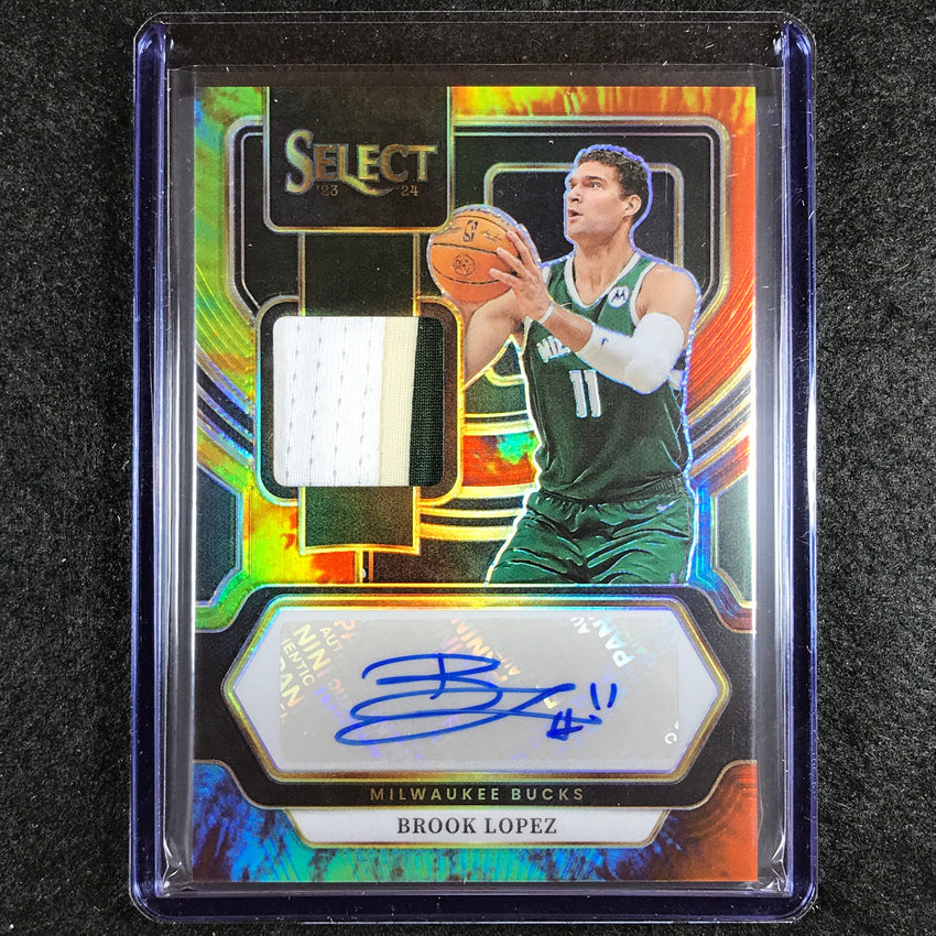 2023-24 Select BROOK LOPEZ Autographed Memorabilia Patch Auto Tie-Dye 10/25