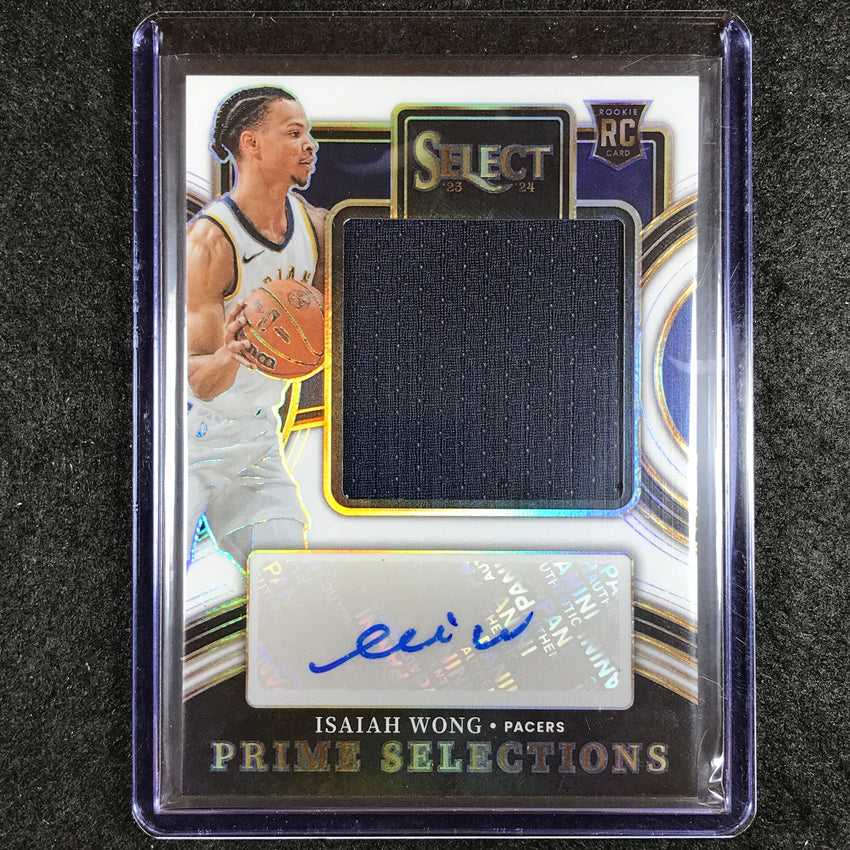 2023-24 Select ISAIAH WONG Prime Selections Rookie Jersey Auto White 15/49
